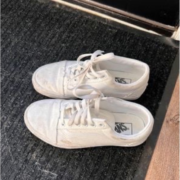 White vans! Only worn once but too small for me! Some sand marks! - Picture 2 of 2